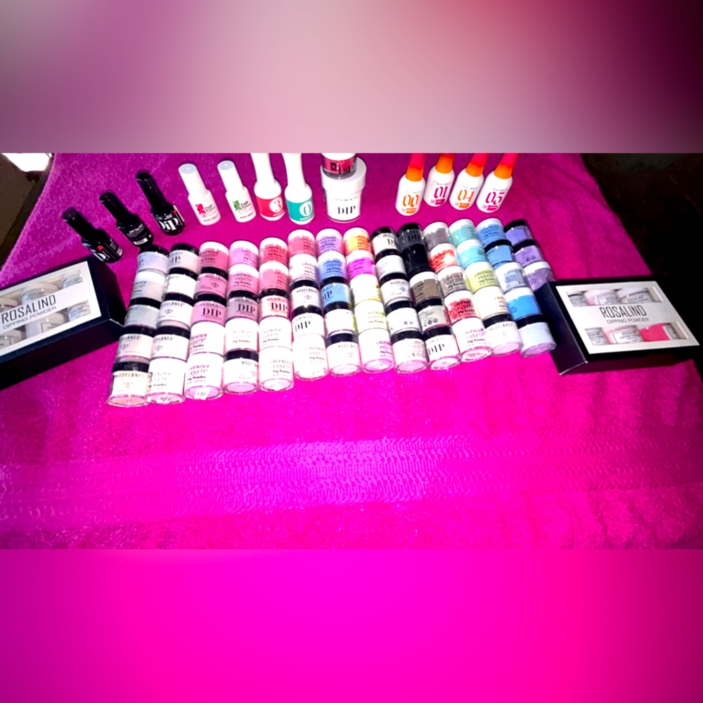 Variety of different nail dip powders